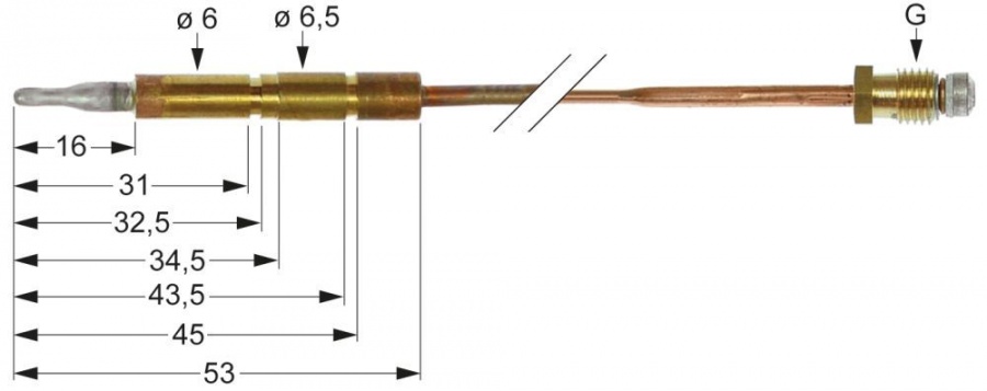 TERMOKUPUL M8x1 60 cm-ANGELO PO